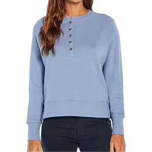 Gap Henley Raglan Crewneck Sweatshirt English Manor Blue Size Medium
